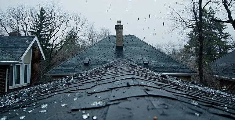 Hailing on a Shingle Roof